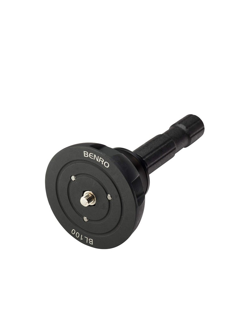 Benro 100 mm Half-Ball Adapter with Long Tie-Down Handle, Converts 100 mm Bowl Tripods to 3/8â€³-16 Flat Base Mount Heads (BL100)